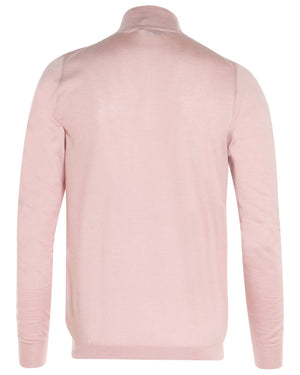 Rose Cashmere Blend Quarter Zip Sweater