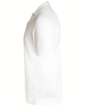 White Johnny Collar Short Sleeve Polo