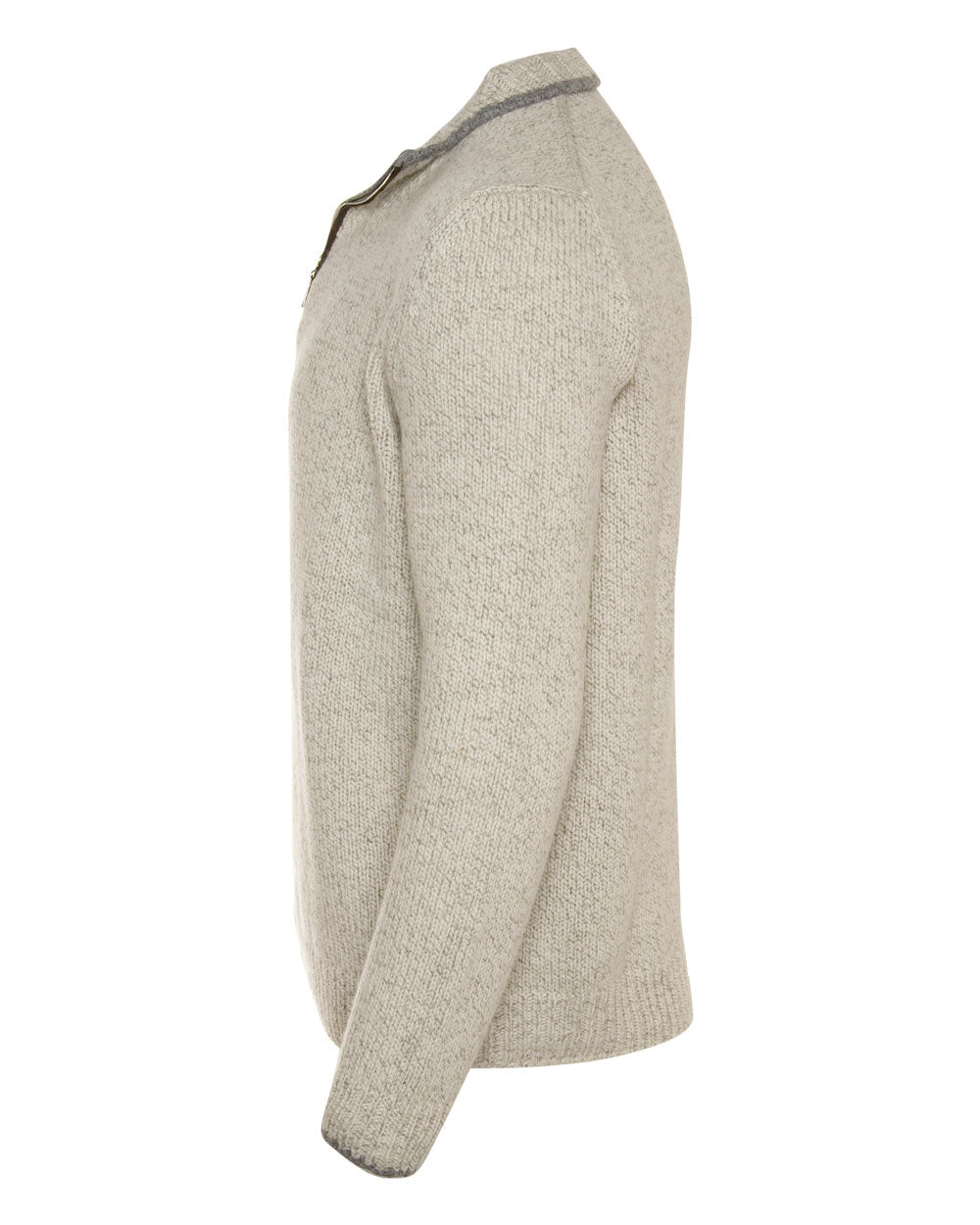 White and Grey Eco Twist Quarter Zip Sweater