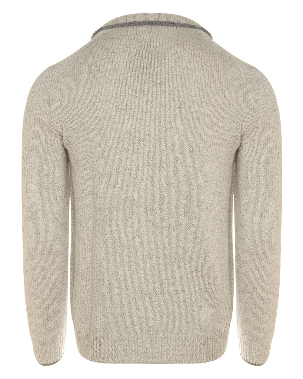 White and Grey Eco Twist Quarter Zip Sweater