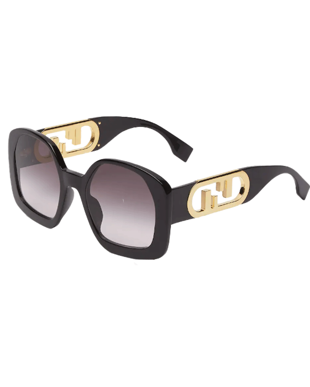 Fendi O'lock Oversized Acetate Sunglasses In Brown Gold