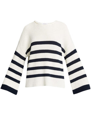 Off White Stripe Mariner Swingy Sweater