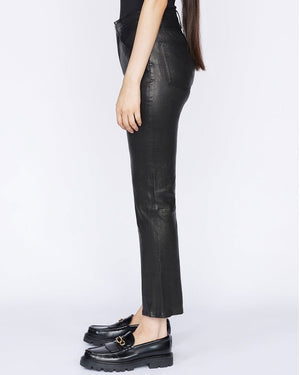 Le High Straight Pant in Noir Leather