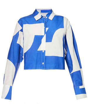 The Cropped Oversize Shirt in Ultramarine