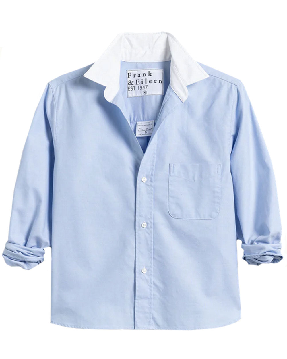 Blue and White Silvio Button Up Shirt