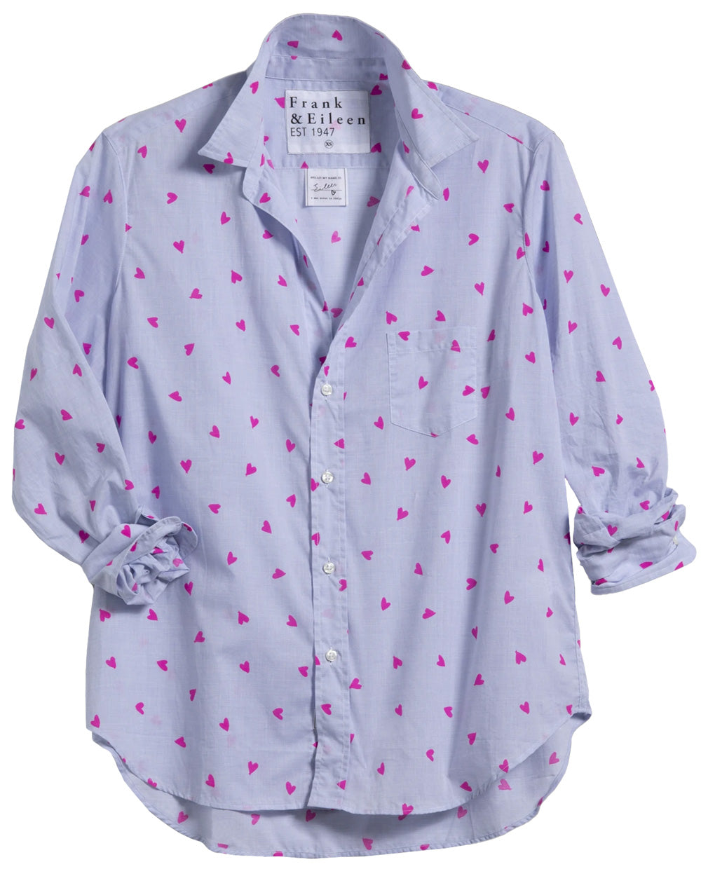 Neon Pink Heart Eileen Button Up Shirt