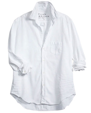 White Tattered Denim Eileen Button Up Shirt