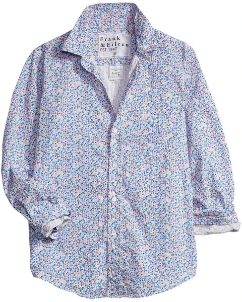 Frank & Eileen Eileen Woven Button Up - Blue Floral on Garmentory
