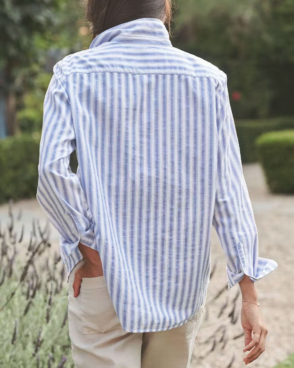 Eileen Blue Stripe Woven Button Up