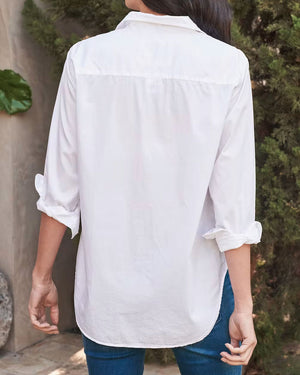 Frank Superfine White Woven Button Up Shirt