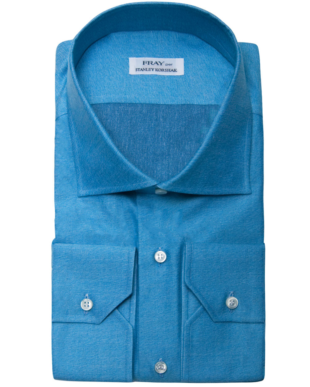 Heathered Turquoise Blue Cotton Sport Shirt