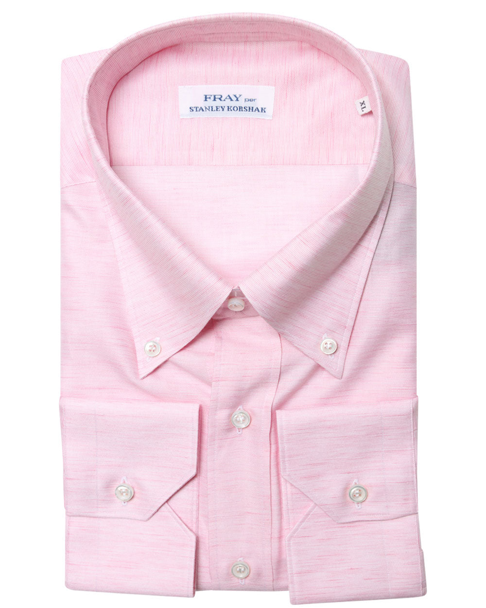 Light Pink Heathered Cotton Blend Dress Shirt
