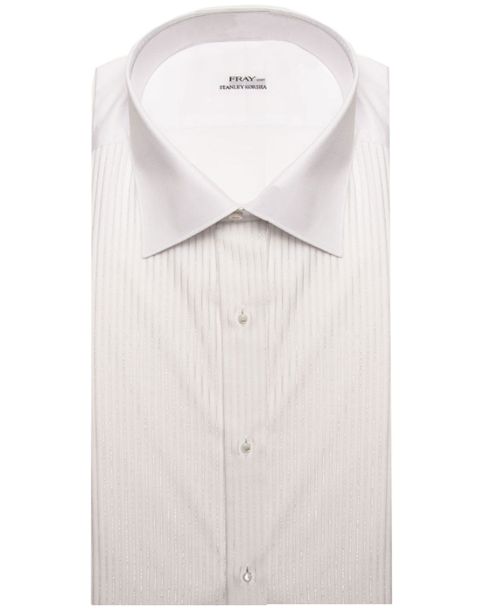 Lurex Stripe Bib Studded Formal Shirt