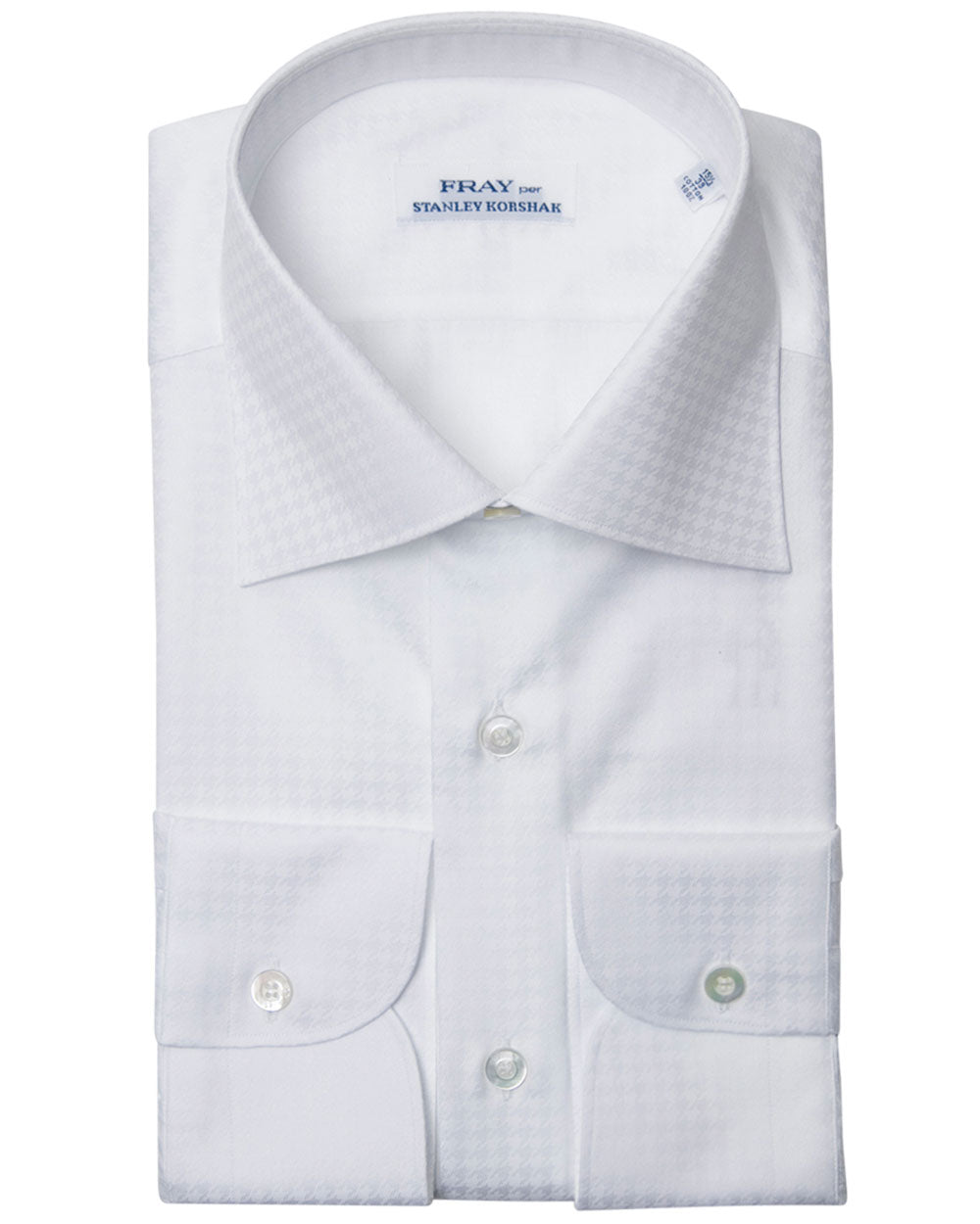 Fray White Houndstooth Check Dress Shirt – Stanley Korshak