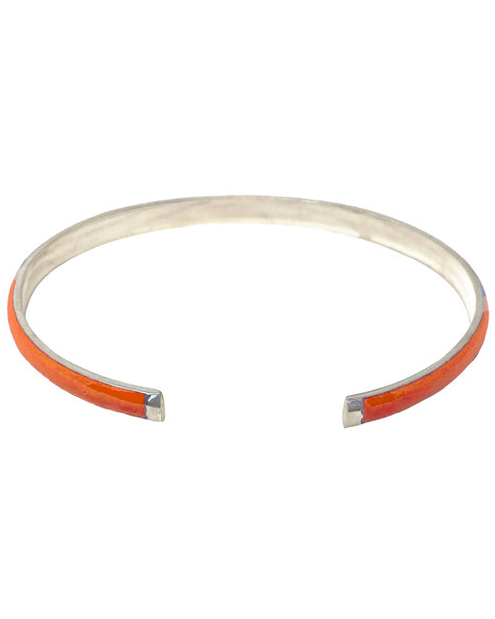 Enamel and Silver Cuff Bracelet in Florida Orange