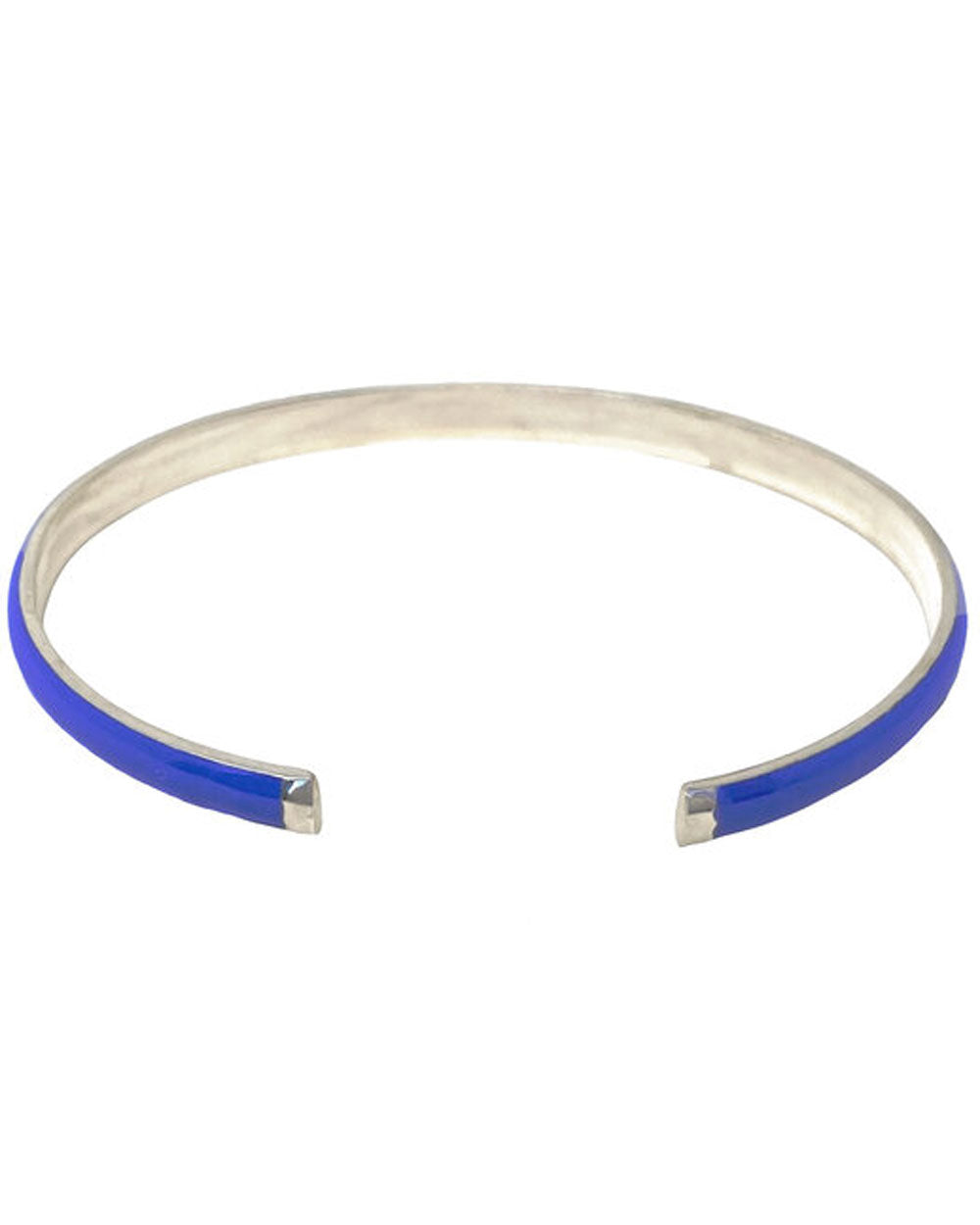 Enamel and Silver Cuff Bracelet in Violet Blue