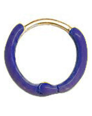 Enamel Huggie Hoop Earring in Violet Blue