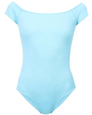 Bachelor Blue Off the Shoulder One Piece Swimsuit