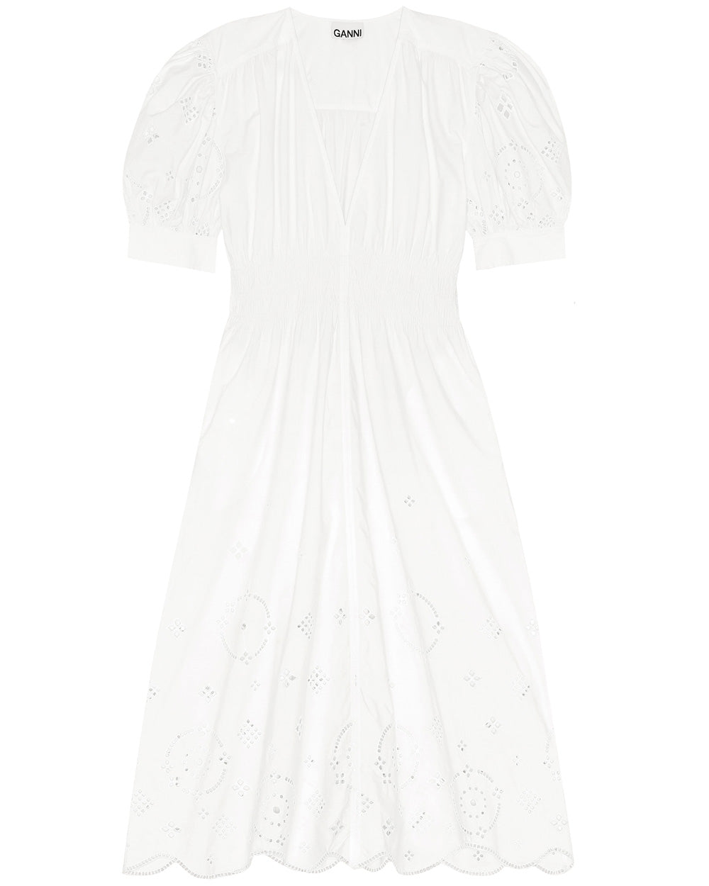 Bright White Broderie Anglaise Maxi Dress