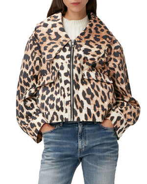 Leopard Printed Canvas Jacket