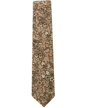 Beige and Blue Floral Tie