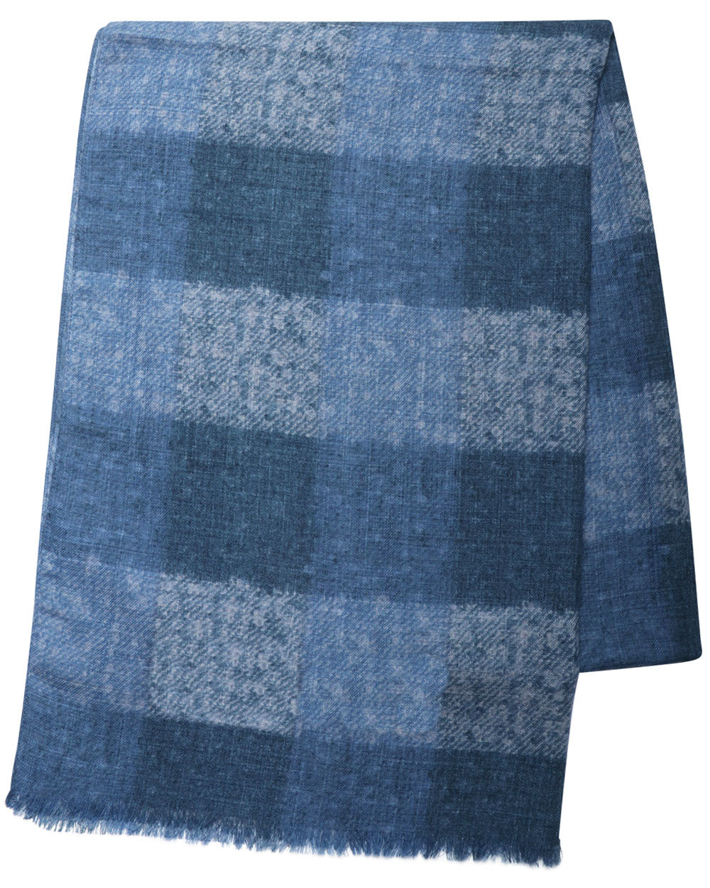 Blue and Grey Wool Scarf