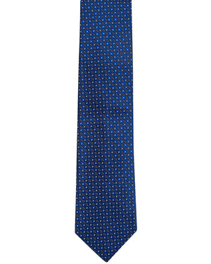 Blue with Orange and White Floral Tie