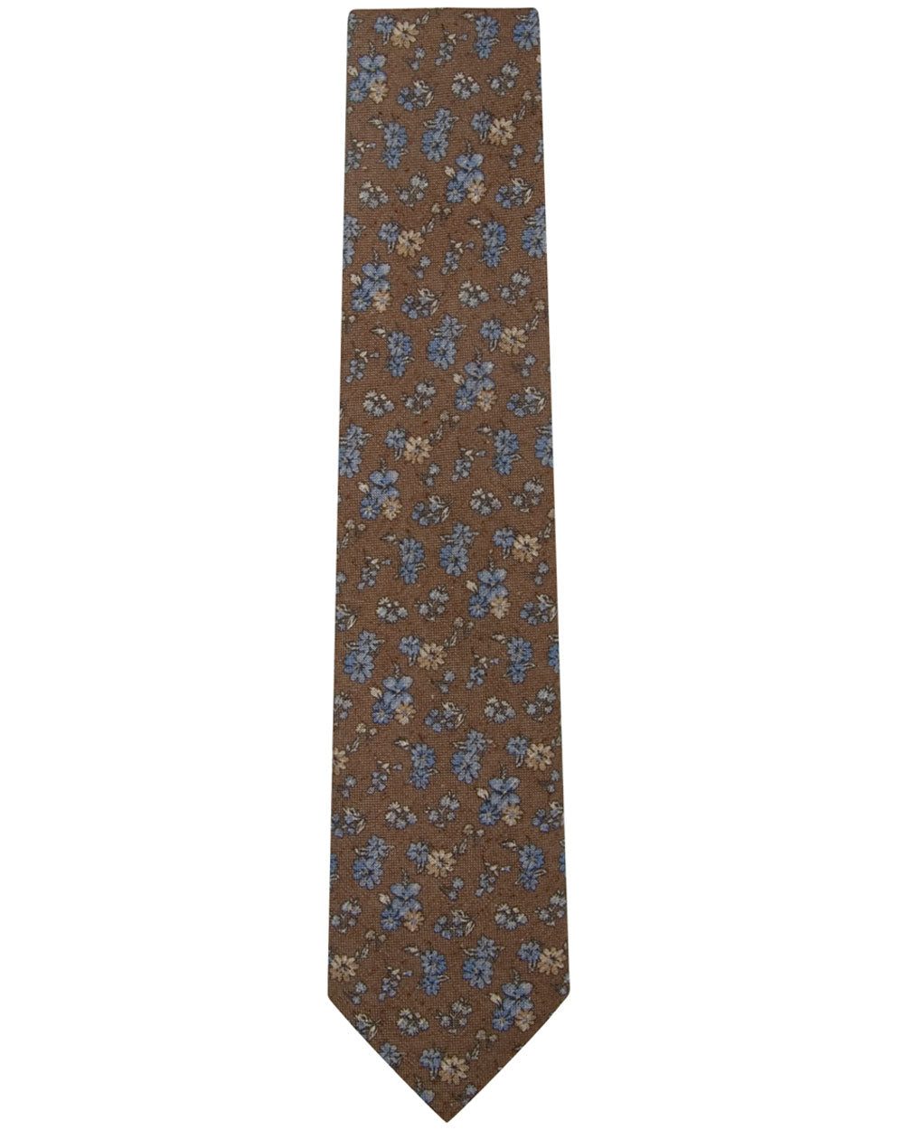 Brown and Blue Floral Tie