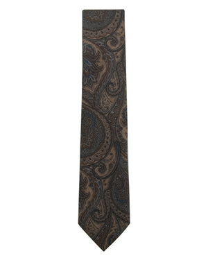 Brown and Blue Paisley Tie