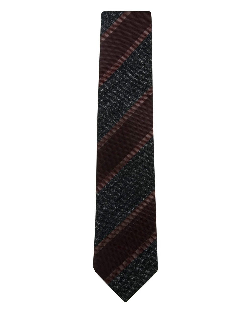 Charcoal and Wine Stripe Tie