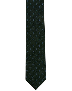 Emerald Green with Light Blue Paisley Tie