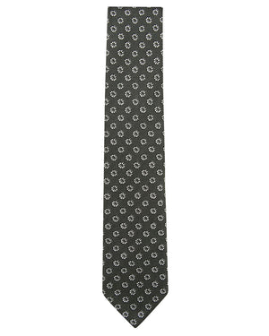 Green and Grey Silk Neat Tie