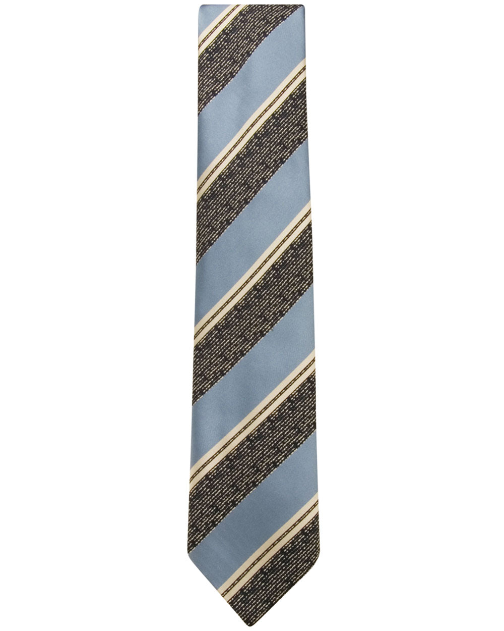 Navy and Light Blue Stripe Silk Tie