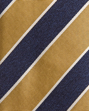 Navy Gold and White Stripe Tie