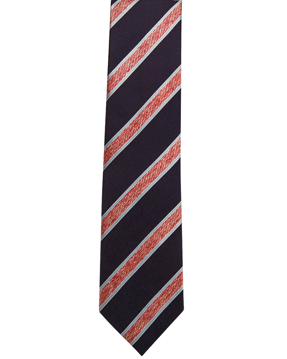 Navy Sky Blue and Red Stripe Tie
