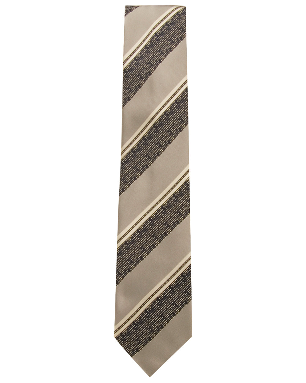 Navy and Grey Stripe Silk Tie