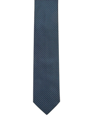 Navy and Teal Dotted Tie