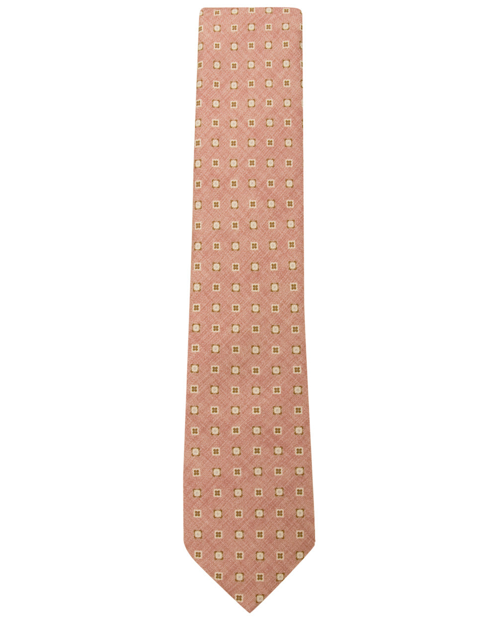 Pink and Brown Dot Silk Garza Tie