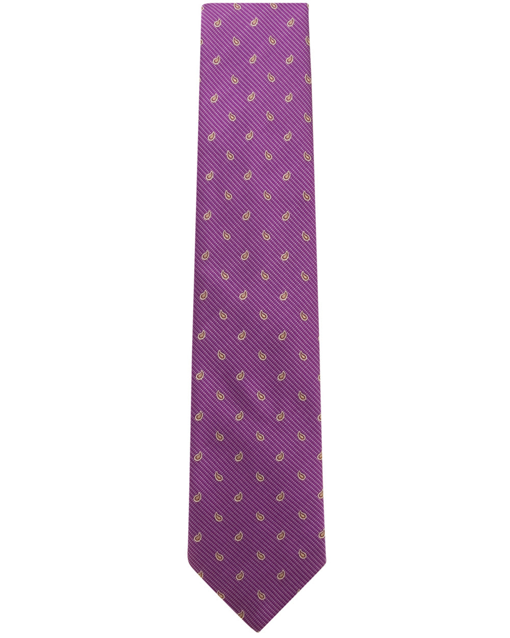 Purple and Beige Paisley Silk Tie