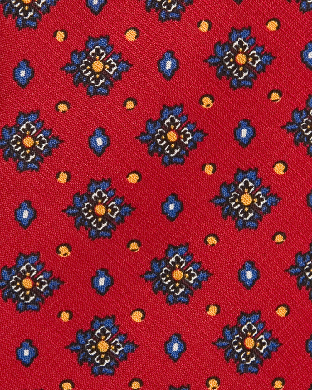 Red with Royal Blue and Yellow Floral Tie