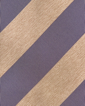 Royal Blue and Taupe Stripe Tie