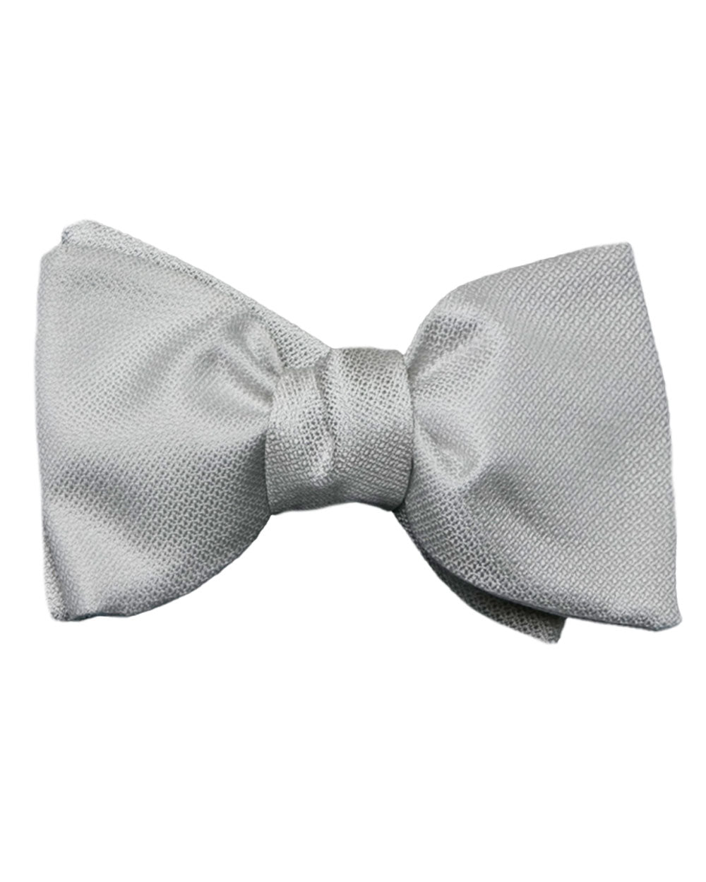 Silver Self-Tie Bow Tie