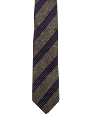 Silver and Navy Striped Tie