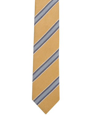 Yellow Sky Blue Navy and White Stripe Tie