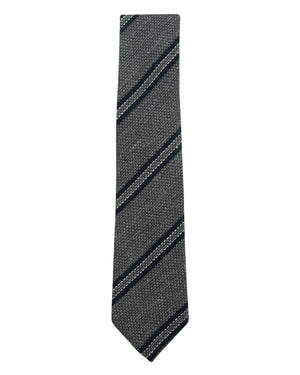 Gray and Navy Stripe Tie