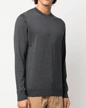 Dark Grey Wool Crewneck Sweater