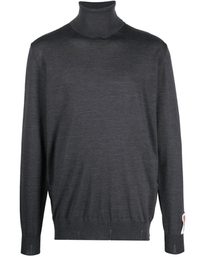 Dark Grey Melange Turtleneck Sweater