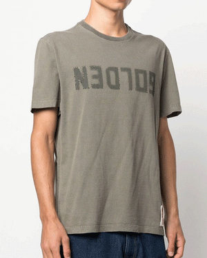 Dusty Olive Distressed Logo Graphic T-Shirt