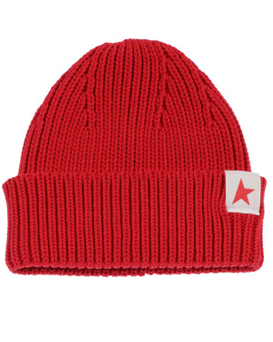 Red Damian Ribbed Beanie