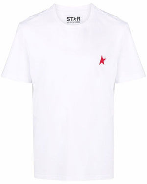 Star Collection T-Shirt in White with Red Star
